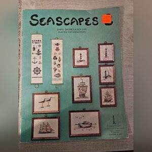 Seascapes Counted Cross Stitch Needlework Leaflet Ships Shores Sea Life